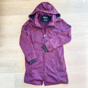 Kenneth Cole Purple Knit Zip Up Coat w/ Detachable Hood | Large